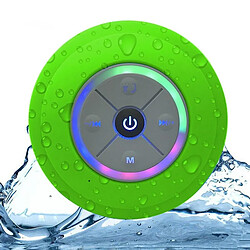 Yonis Enceinte Bluetooth Étanche LED Radio FM Mini Enceinte Bluetooth Waterproof Mini Avec Lumière LED Radio FM Subwoofer Carte TF Ventouse Vert YONIS