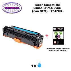 Toner générique Canon EP716 Cyan pour imprimante Canon LBP5050 5050N MF8030Cn 8040Cn 8050Cn 8080Cw CRG-716 +10f PPA6-T3AZUR 