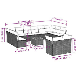 Acheter vidaXL Salon de jardin avec coussins 13 pcs gris résine tressée