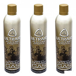 Lot de 3 Bouteilles de GAZ GBB Ultrair Airsoft Power Gas ASG 570ml