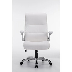 Decoshop26 Fauteuil de bureau sur roulettes confortable hauteur réglable en PVC blanc et plastique 10_0002407