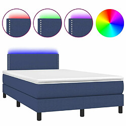 Maison Chic Lit adulte- Lit + matelas + LED,Sommier à lattes de lit matelas et LED bleu 120x190 cm tissu -GKD73364