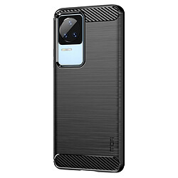 Coque en TPU MOFI flexible, antichoc, surface brossée, texture fibre de carbone, noir pour votre Xiaomi Redmi K50/Redmi K50 Pro