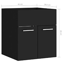 vidaXL Armoire d'évier Noir 41x38,5x46 cm Aggloméré pas cher