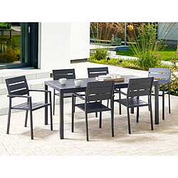 Beliani Table de jardin 180 x 90 cm Matériaux synthétiques Noir VERNIO