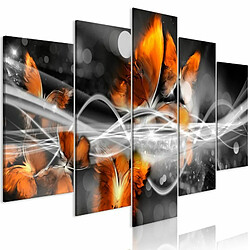 Paris Prix Tableau 5 Panneaux Swarm of Butterflies Wide Grey 50 x 100 cm 