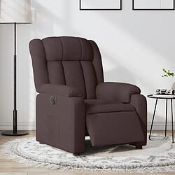 vidaXL Fauteuil inclinable électrique Marron foncé Tissu 