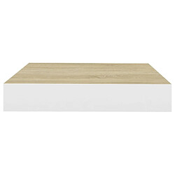 Avis vidaXL Étagère murale flottante Chêne et blanc 23x23,5x3,8 cm MDF