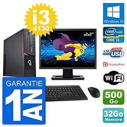 PC Fujitsu E920 DT Ecran 22" Intel i3-4130 RAM 32Go Disque 500Go Windows 10 Wifi - Occasion