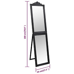 vidaXL Miroir sur pied Noir 45x180 cm pas cher