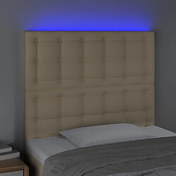 Avis Maison Chic Tête de lit scandinave à LED,meuble de chambre Crème 100x5x118/128 cm Tissu -MN92448