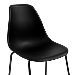 vidaXL Chaises de bar lot de 2 noir plastique pas cher