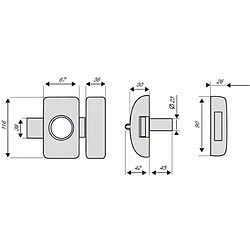 Thirard VERROU UNIVERSEL 45MM OR 3CLES