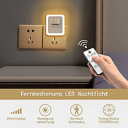 Avis Universal Prise de lumière de nuit LED avec détecteur de mouvement, réglable, réglable et économe en énergie avec télécommande, lumière directionnelle automatique, contrôle du temps, lumière de nuit pour la chambre des enfants, chambre à coucher, couloir, (blanc)