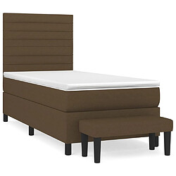 vidaXL Sommier à lattes de lit avec matelas Marron foncé 100x200 cm