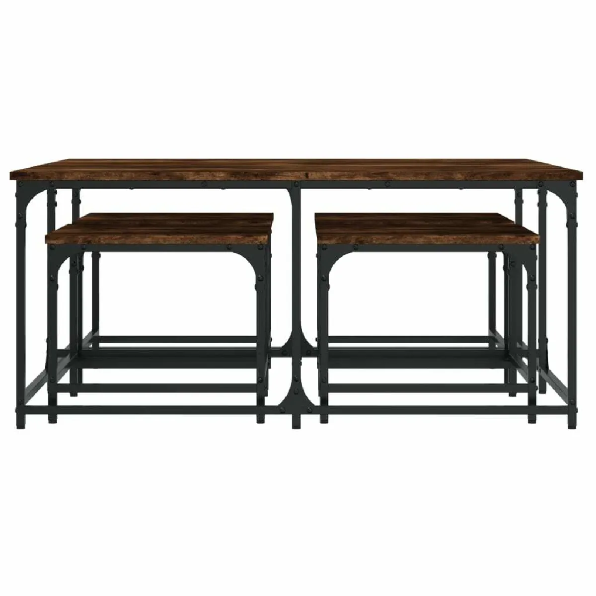 Acheter Maison Chic Ensemble de 5 Tables basses gigognes,Table Console pour salon chêne fumé bois d'ingénierie -MN52234