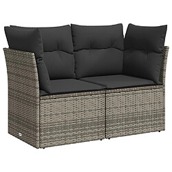 Acheter vidaXL Salon de jardin avec coussins 10 pcs gris résine tressée