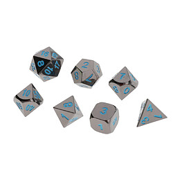 Acheter 7 Pièces En Métal Polyédrique Pour Du0026D Pathfinder RPG Game Black Nickel Blue