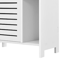 Helloshop26 Meuble colonne pour salle de bain meuble de rangement à porte avec 3 étagères 96 cm panneau de particules blanc 03_0005822 pas cher