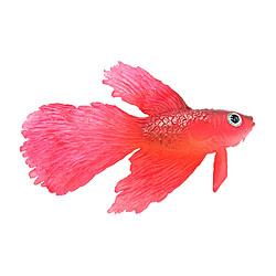 Silicone Artificielle Douce Rougeoyant Effet Betta Poissons D'aquarium Réservoir Décor Rouge