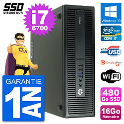 PC HP ProDesk 600 G2 SFF Intel Core i7-6700 RAM 16Go SSD 480Go Windows 10 Wifi - Occasion