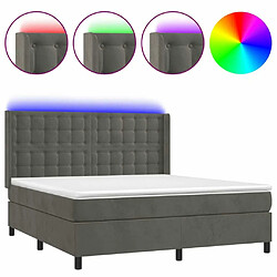 Sommier à lattes,Cadre à lattes de lit pour Adulte matelas et LED Gris foncé 160x200 cm -MN13774