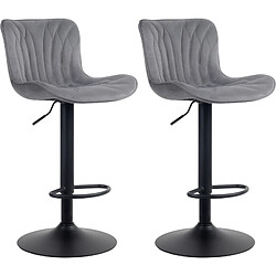 Non Lot de 2 tabourets de bar Linus velours 