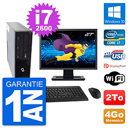 PC Fujitsu E910 DT Ecran 27" Intel i7-2600 RAM 4Go Disque 2To Windows 10 Wifi - Occasion