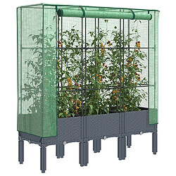 vidaXL Jardinière surélevée avec housse aspect rotin 120x40x140 cm 