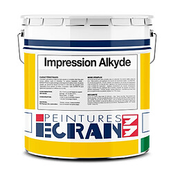 Peintures Daniel Peinture impression polyvalente, peinture professionnelle, travaux neufs et entretien, résine alkyde, Impression Alkyde ECRAN 77-4 litres-Blanc