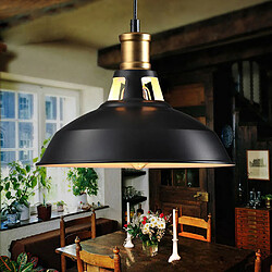 Stoex Suspension Luminaire Rétro en Métal (Noir) Lampe À Suspension Vintage Plafonnier D'Intérieur Pour Cuisine, Ferme, Couloir