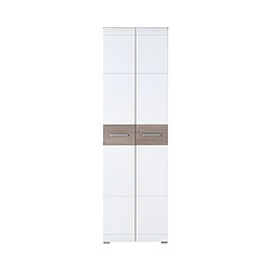 Mes Armoire 2 portes 59x37x197 cm blanc et chêne - MALOY