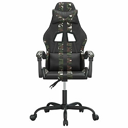 vidaXL Chaise de jeu pivotante Noir et camouflage Similicuir