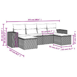 Avis Maison Chic Salon de jardin avec coussins 6 pcs, Ensemble Tables et chaises de jardin, beige résine tressée -GKD384124