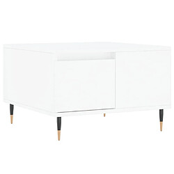 Maison Chic Table basse,Table Console Table d'appoint, Table pour salon blanc 55x55x36,5 cm bois d'ingénierie -MN92677