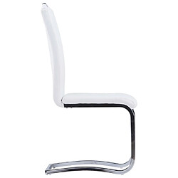 Acheter Maison Chic Lot de 6 Chaises à manger cantilever,Chaises à dîner blanc similicuir -MN92805