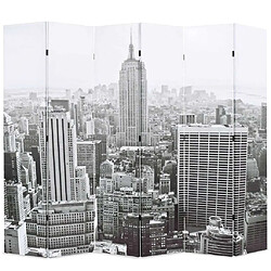 vidaXL Cloison de séparation pliable 228x170 cm New York Noir et blanc