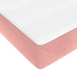 Acheter vidaXL Matelas de lit à ressorts ensachés rose 140x210x20 cm velours