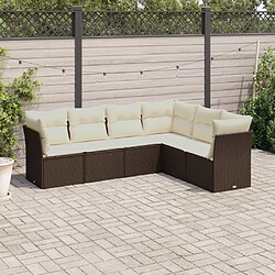 Maison Chic Salon de jardin avec coussins 6 pcs, Ensemble Tables et chaises de jardin, marron résine tressée -GKD908029