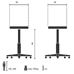 Acheter Tabouret VANTAGGIO métallique noir hjh OFFICE