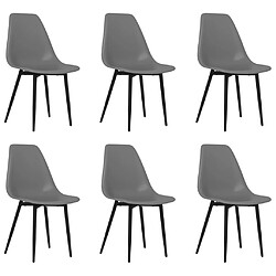 Maison Chic Lot de 6 Chaises à manger,Chaise pour cuisine gris PP -MN23318