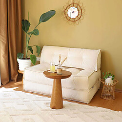 Hanah Home Canapé chauffeuse 2 places velours Mocca beige.