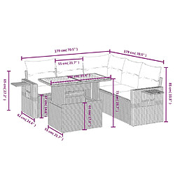 Avis vidaXL Salon de jardin avec coussins 6 pcs beige résine tressée