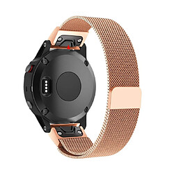 Wewoo Bracelet pour montre connectée Garmin Fenix 5 Milan Metal en acier inoxydable métaltaille 20 mm or rose