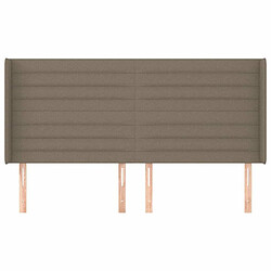 Avis Maison Chic Tête de lit scandinave avec oreilles,meuble de chambre Taupe 203x16x118/128 cm Tissu -MN96233