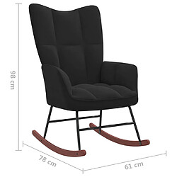 vidaXL Chaise à bascule Noir Velours pas cher