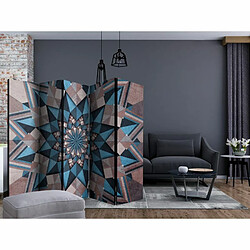 Paris Prix Paravent 5 Volets Star Mandala Brown & Blue 172x225cm