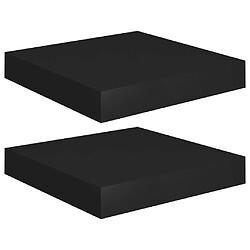 vidaXL Étagères murales flottantes 2 pcs noir 23x23,5x3,8 cm MDF