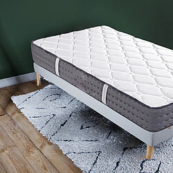 Visiodirect Matelas réversible SONIA en mousse 3D, face été/ hiver, mémoire de forme, indépendance du couchage - 90 X 190 X 20 cm