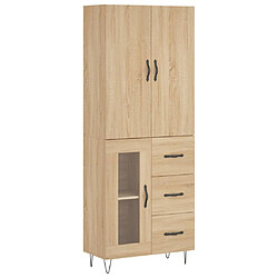 Maison Chic Buffet haut,commode,console 69,5x34x180 cm,Meuble de rangement Chêne sonoma Bois d'ingénierie -MN2931